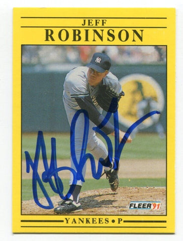 1991 Fleer Jeff Robinson Signed Card Baseball RC Autograph AUTO #678