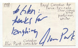 Alan Park Signed 3x5 Index Card Autographed Signature Actor Comedian Writer