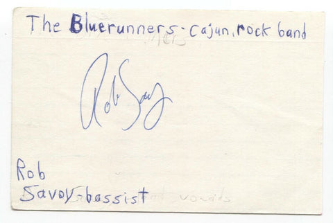 The Bluerunners Rob Savoy Signed 3x5 Index Card Autographed Signature