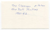 Tex Clevenger Signed 3x5 Index Card Autographed MLB Baseball Boston Red Sox