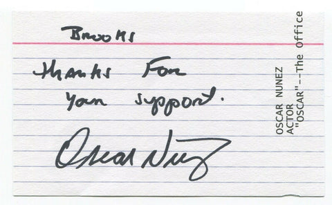 Oscar Nunez Signed 3x5 Index Card Autographed Signature Actor The Office