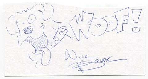 NIck Bruel Signed 3x5 Index Card Autographed Cartoonist Author Bad Kitty Art