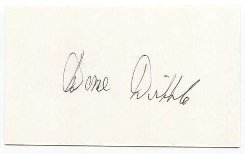 Dorne Dibble Signed 3x5 Index Card Autographed Fooball Signed Detroit Lions NFL