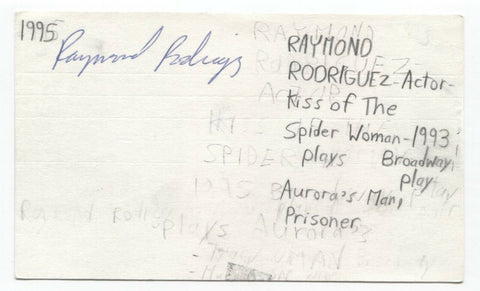 Raymond Rodriguez Signed 3x5 Index Card Autographed Signature Actor Dancer