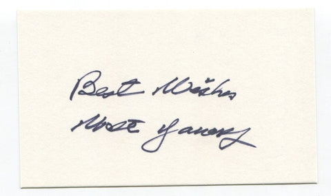 Walt Yowarsky Signed 3x5 Index Card Autographed Football NFL Washington Redskins