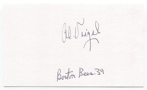 Al Veigel Signed 3x5 Index Card Autograph Baseball MLB 1939 Boston Bees