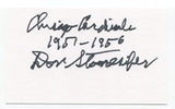 Don Stonesifer Signed 3x5 Index Card Autographed NFL Football Chicago Cardinals