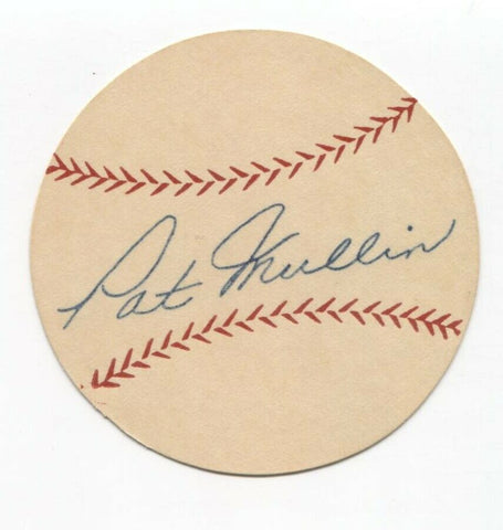 Pat Mullin Signed Paper Baseball Autographed Signature Detroit Tigers