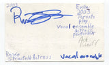 Renee Strasfeld Signed 3x5 Index Card Autographed Actress Game Show