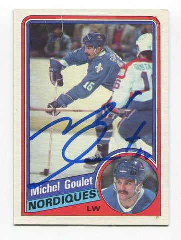 1984 Topps Michael Goulet Signed Card Hockey NHL Autograph AUTO #129 Nordiques