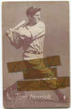 Tommy Henrich Exhibit SIGNED Baseball Card Autographed Blank Back Signature